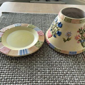 Yankee Candle Ceramic Candle Holder with Shade and Plate